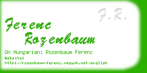 ferenc rozenbaum business card